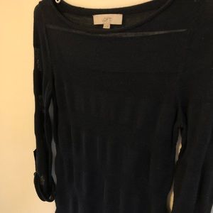 Navy striped knit Ann Taylor Loft Top XS